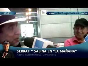 Serrat y Sabina con Víctor Hugo en los estudios de "La Mañana" de radio Continental