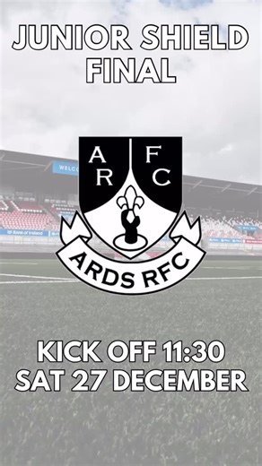 Your Ards team to face Randalstown tomorrow in the Junior Shield Final! Let’s get behind the boys and make the stadium home! Tickets for the match are still available from Ulster Rugby on Ticketmaster and are NOT available at the gate. onwARDS & upwARDS! 🖤🤍 | Ards Rugby Club
