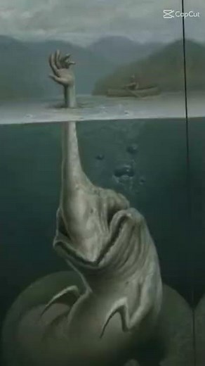 hand sea monster in a beautiful sea