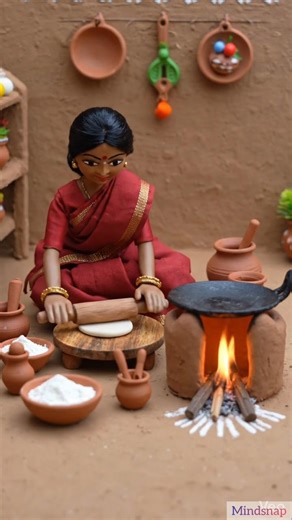 Miniature Chapati Making That's Actually Relaxing #asmrcooking #tinyfood #cozy