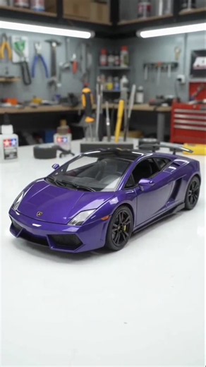 From heavy rust to electric purple! 🔥 Watch this miniature Lamborghini Gallardo supercar. 🏎️✨