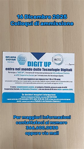 Informagiovani Pioltello on Instagram: "Volete partecipare al corso base di INtec in collaborazione con Informagiovani Pioltello che si terrà a gennaio? 💻💡 Avete ancora tempo per mandare le vostre candidature e per prenotare il vostro colloquio!📆💙"