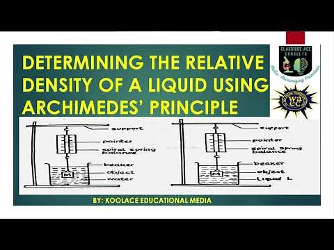 Experimental determination of the relative density of a liquid