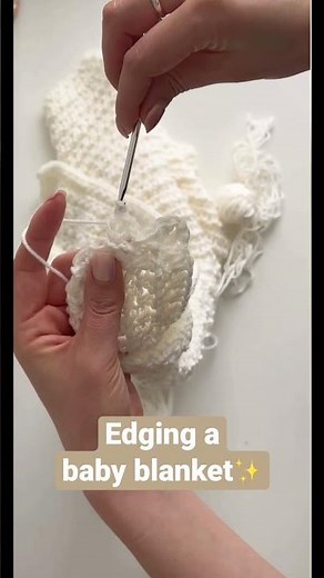 How to edge a baby blanket in crochet #shellstitch #crochettutorial #crochet