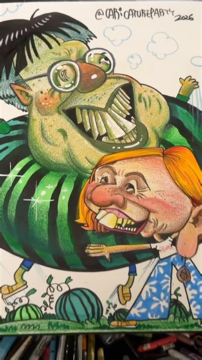 ✨🍉💚💛 #caricature #funny #art
