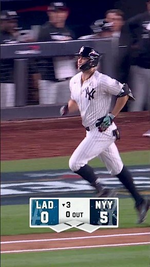 Giancarlo Stanton hit a homer during Aaron Boone's interview 😂 #mlb #baseball #Yankees #worldseries