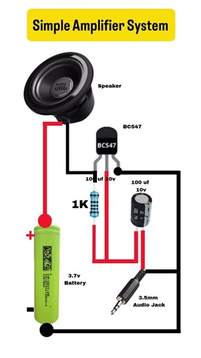 Audio Amplifier Circuit Using BC547 | Easy Tutorial 🔥 #shorts #electronics