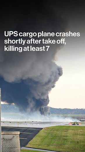 A UPS cargo plane crashed and exploded shortly after takeoff from Louisville, Kentucky, killing three crew members and at least four people on the ground bloom.bg/47BSfIj | Bloomberg