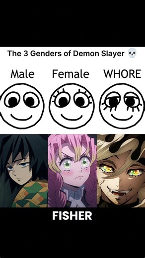 Male vs Female vs Doma 👁️👄👁️ #demonslayer