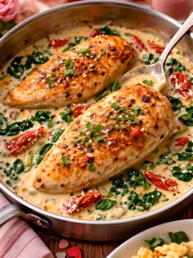 Valentine’s Tuscan Garlic Chicken Recipe for a Romantic Dinner