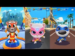 Talking Tom Hero Dash -TALKING Tom vs TALKING Angela vs TALKING Hank Android Gameplay