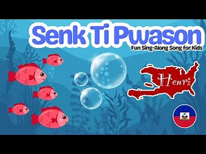 5 Little Fish Swimming | Haitian Creole Kids Song | Kreyòl Nursery Rhyme 🐟🎶