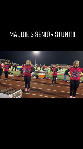 a cheer tradition at UHS is seniors get to fly a pyramid on their senior night! here’s maddie’s from last week! #cheer #senior #seniornight #fyp