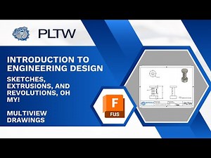 PLTW IED - Autodesk Fusion - Multiview Drawing - Square Column