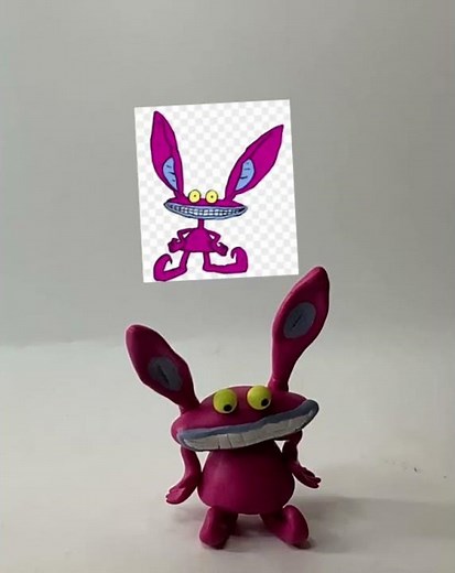 I made Ickiss from aah real monsters out of clay #art #clay #Ickiss