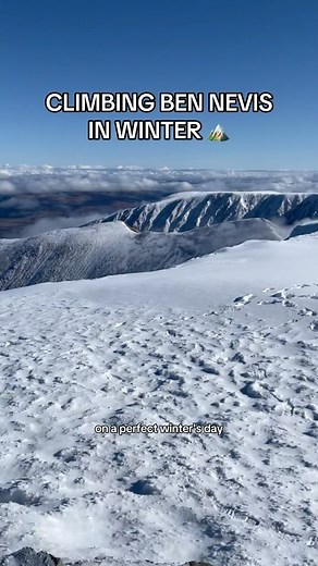 CLIMBING BEN NEVIS in winter! We started at Glen Nevis campsite, the Pony track is around 8km each way and takes a good 5-7 hours to complete! super lucky with the weather! And incredible day… always remember the conditions are so unpredictable and mountains can be dangerous, so do your research, pack the right kit and you can actually get a guide for mountains like this if you haven’t done it before! #hiking #ukhikers #bennevis #winterhiking #mountains #climbing #scotland #scottishhighlands #ad