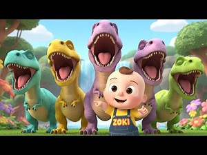 Ten Little Dinosaurs 🦖 | Fun Counting Song for Toddlers | Zoki Family - Nursery Rhymes & Kids Songs