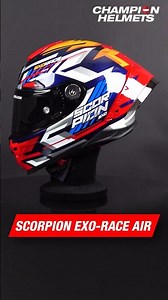 Scorpion EXO-Race Air Kobra Blue-Yellow-Red - Showcase #scorpionexo #scorpionrace