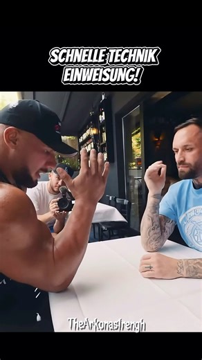 Leonidas erklärt was wichtig ist beim Armdrücken! 😳🤔 #leonidasarkona #motivation #strongmen