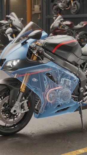 “X-Ray View: Sportbike Engine in Motion – Oil Missing Drama”