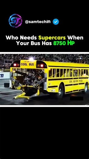 8750 HP School Bus Leaves Supercars Behind Like Nothing #futuretech #supercars #viralshorts
