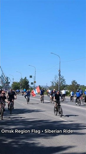 Siberian Pride! Omsk Region Flag at Massive Bike Festival #shorts