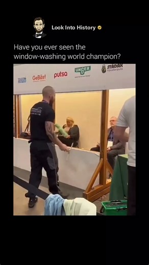 Look Into History on Instagram: "Being a window washing champion isn’t about spotless glass alone. At events like the World Window Cleaning Championships, it’s a full-blown speed sport that rewards precision, rhythm, and elite technique 🪟⚡ Competitors race to clean three standard office windows using only a squeegee and washer, where even a tiny streak means time penalties. The best in the game, like Terry “Turbo” Burrows, can finish in under 10 seconds using the signature S-stroke, a single fl