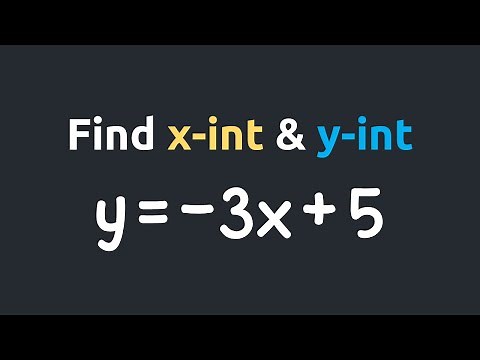 How to Find y intercept and x intercept of a Linear Equation