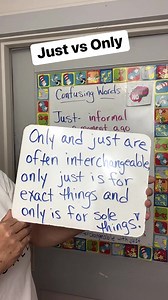Just or Only: A Quick Lesson #english#esl#ingles#grammar #just#only#easyenglish#learning | English Makes No Sense