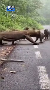 Detik-detik menegangkan saat seekor komodo mencoba menerkam salah satu anggota kawanan monyet. Namun, predator ini tidak menyangka akan mendapatkan perlawanan sengit! Saksikan bagaimana kawanan monyet bersatu demi menyelamatkan kawan mereka. 😱🔥 Catatan: video ini dibuat oleh AI, dengan tujuan untuk hiburan! #WildlifeBattle #MonkeyRevenge #KomodoDragon #NatureDrama #Solidaritas | f a k t a