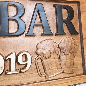 Personalized Bar Sign for Home Bar Decor Man Cave Decor Carved Wood Sign Custom Bar Decor Beer Lover Gift Wooden Pub Sign Basement Bar Sign - Etsy