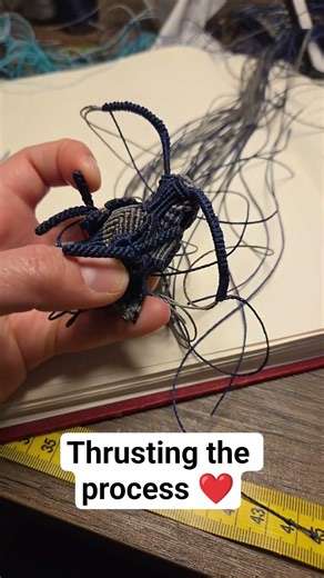 Micromacrame Chinese Dragon! here is how the process is going!! #micromacrame #macramedragon