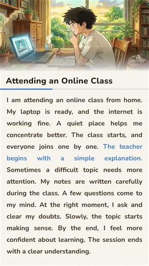 Simple English | Attending an Online Class 💻 | Easy Daily Life English #shorts #spokenenglish