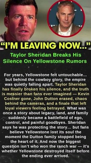 Taylor Sheridan Breaks His Silence On Yellowstone Rumors #shorts