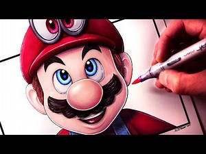 Let's Draw SUPER MARIO ODYSSEY - MARIO and CAPPY - FAN ART FRIDAY