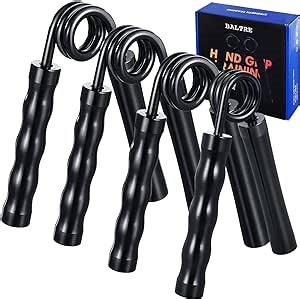 Grip Strength Trainer 4 Pack, 50-200LB Metal Hand Grip Strengthener, No Slip Heavy-Duty Forearm Strengthener, Hand Gripper for Hand Strength Training, Muscle Building and Injury Recovery