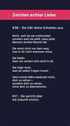 Zeichen echter Liebe - Sie hält deine Schatten aus. #psychologie #beziehungen #nähe