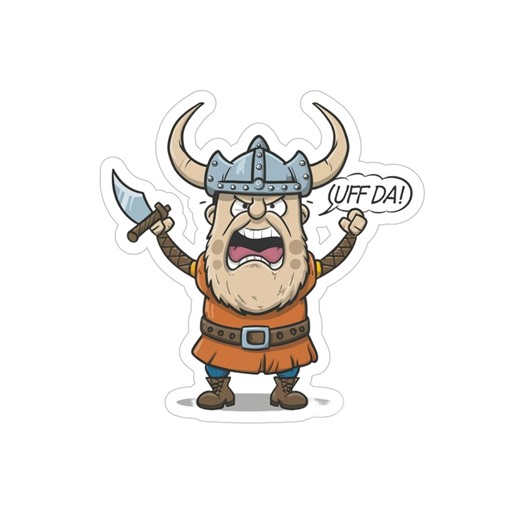 UFF DA Viking Outdoor Sticker, Die-cut Decal, Norse Fun Gift Idea for Car, Laptop, Water Bottle, Transparent Vinyl Norwegian Saying - Etsy