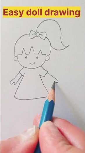 How to draw a doll in easy way || Easy doll drawing for beginners