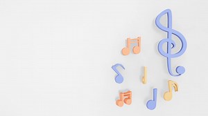 Music notes 3D rendering on white background. | Premium Stock Video Footage