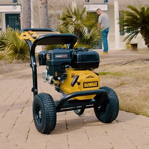 Using patented technology, the PRESSUREADY® Pressure Washer features a battery-powered control panel that lets you start and shut down the engine remotely. Learn more: https://bit.ly/2DF62DI | DEWALT