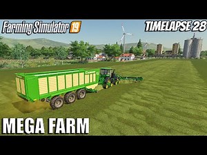 Collecting Hay, Spraying Fertilizer | MEGA FARM Challenge | Farming Simulator 19 | Timelapse #28