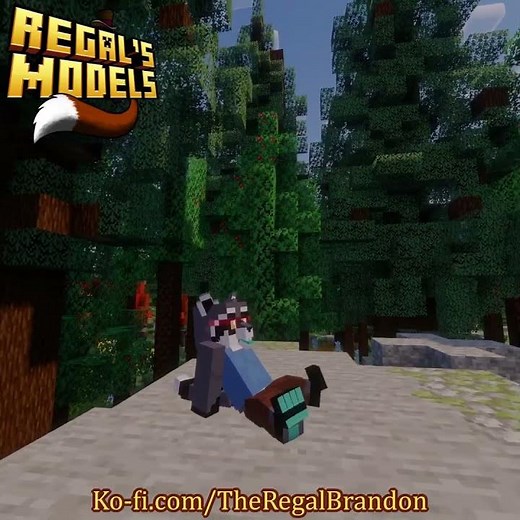 Free 3D Animated Minecraft Player Model for Minecraft CPM - Raccoon
