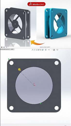 Exhaust Fan Body 3D Design in Solid works #solidworks #3dmodelling #product design #fan #fanbody