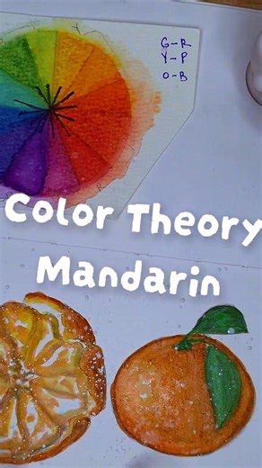 Do you know what color a mandarin is? #watercolor #watercolorpainting #colortheory #art #mandarin