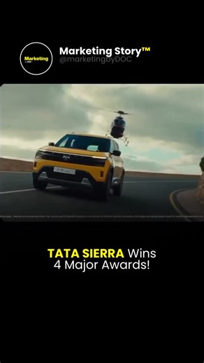 Marketing Story™ on Instagram: "TATA SIERRA just made a statement. Tata Sierra wins 4 major awards. Not hype. Not nostalgia. Pure product validation. Design. Innovation. Future readiness. All recognised. This is how legacy brands reclaim relevance. By letting the product speak first. Big comeback energy. Follow @marketingbydoc for brand wins, product strategy, and market signals decoded. #TataSierra #BrandRevival #ProductWins #IndianAuto #BrandStrategy #MarketingByDoc #marketingstory"
