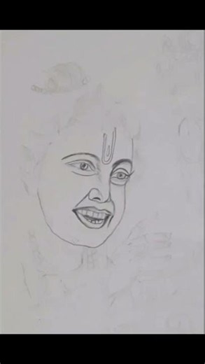 Krishna Drawing Sketch Pencil Easy Step by Step 🕉️ | Easy Krishna Drawing for Beginners #shorts