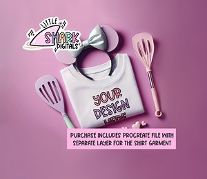 Realistic Procreate Mock-up, Theme Park Mockup Magic Kingdom Mockup T Shirt Baking Flatlay, White Shirt Mockup, Folded T-shirt Flatlay - Etsy