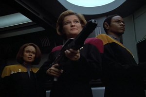 Starfleet Records. Starfleet Personnel: Kathryn M. Janeway, Captain of the USS Voyager. Unknown species. Meanwhile, Chakotay is on the planet and cannot disable the field that is making the crew sleep. He finds a whole population of sleeping aliens lying around, all of whom seem to be in a dreaming state. He orders The Doctor to target that chamber with a photon torpedo and destroy it if he does not hear from Chakotay in five minutes. Chakotay wakes one of the aliens and orders him to turn off t