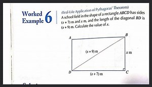 Worked (Real-Lifé Application of Pythagoras' Theorem) Example 0... | Filo
